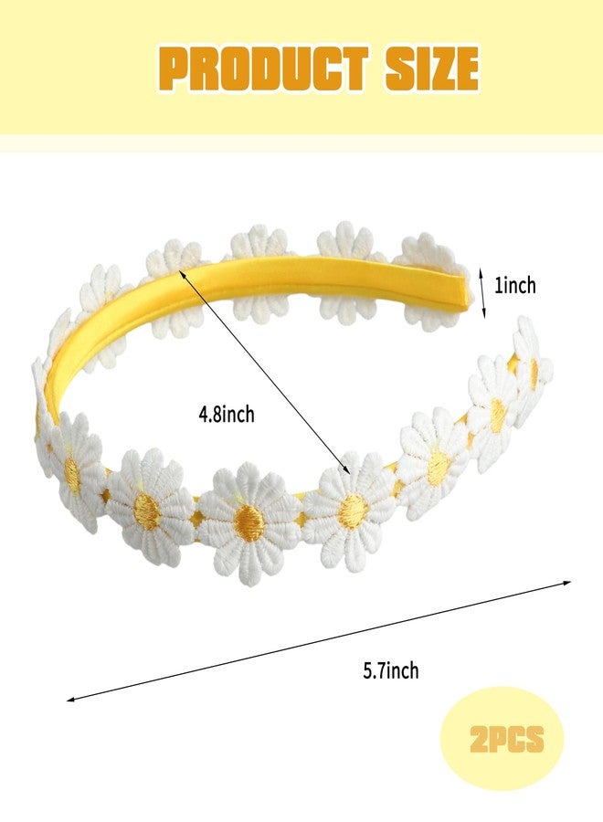 panthra 2 Pcs Yellow Daisy Hair Accessories, Daisy Headband, Cute Daisy Design, Widely Used in Birthday Parties, Family Gatherings, Dances, Cosplay Costumes (Yellow) - Image 2
